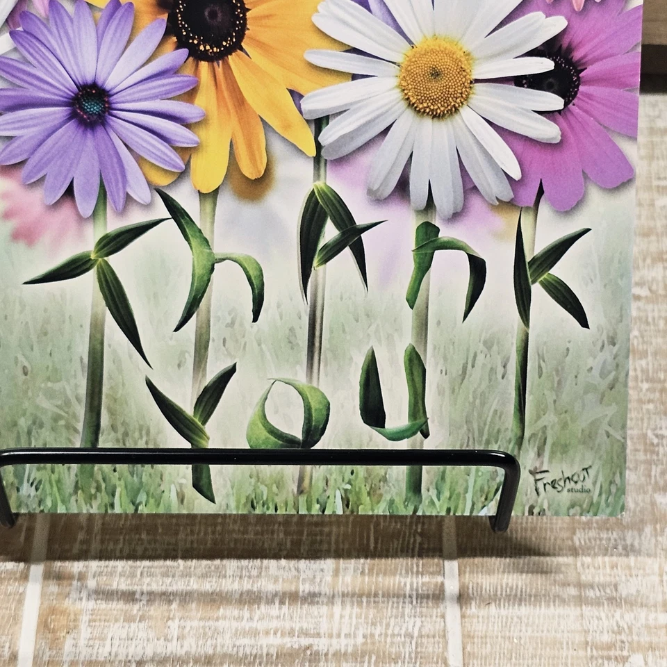 Leanin Tree Greeting Card Thank You So Much Floral Daisies Purple Green - Image 3 of 4