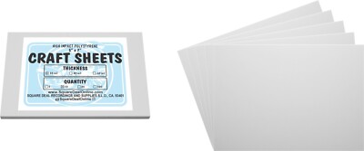 White Flex Plasticard Polystyrene Craft Sheets - 5''x7'' - .030'' thick - 10 Pack