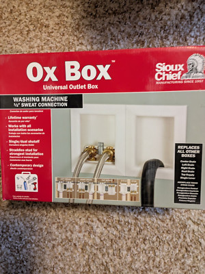 Sioux Chief 696-2303MFPK4 Ox Box Washing Machine Outlet Box w/ Water & Drain NIB