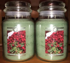 Lot of (2) Goose Creek WINTER BAYBERRY Large Jar 22 oz. Candle Winter Theme