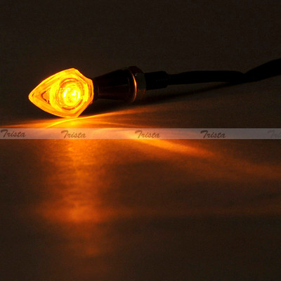 4x Universal E8 Tested Mini LED Indicators – Chrome Housing – For Motorcycle Scooter Quad ATV