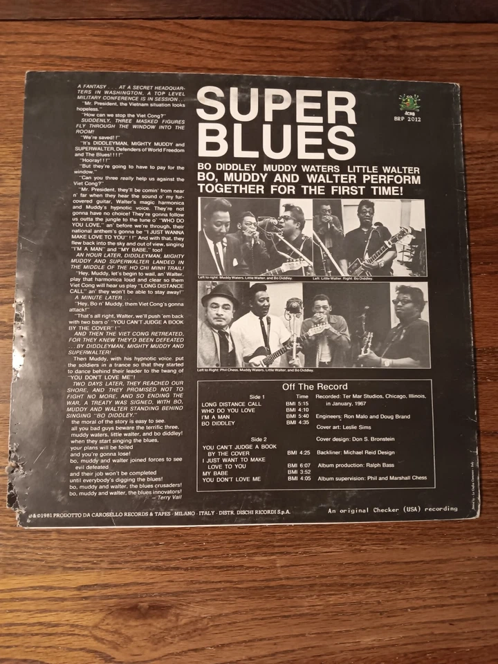 СУПЕР БЛЮЗ ОБЪЕДИНИТЬ СИЛЫ ИТАЛИИ 1981 BO DIDDLEY, ГРЯЗНЫЕ ВОДЫ, МАЛЕНЬКИЙ УОЛТЕР ВИНИЛ - Изображение 3 из 4