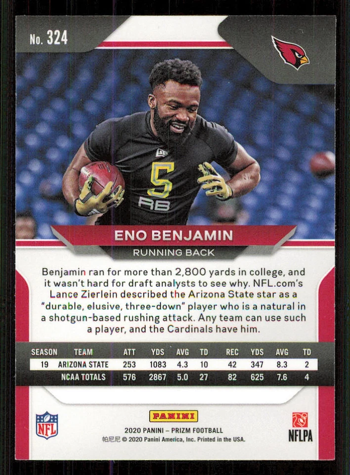 2020 Panini Prizm #324 Eno Benjamin RC - Image 2 of 2