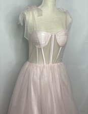 Elegant Corset Style Dress Formal Pink Bridesmaid Dress Prom Dress