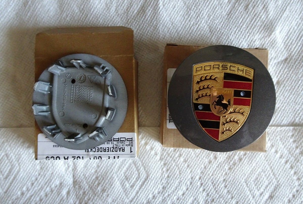 Genuine Wheel Centre Caps Titanium Porsche 911 718 Boxter Cayman