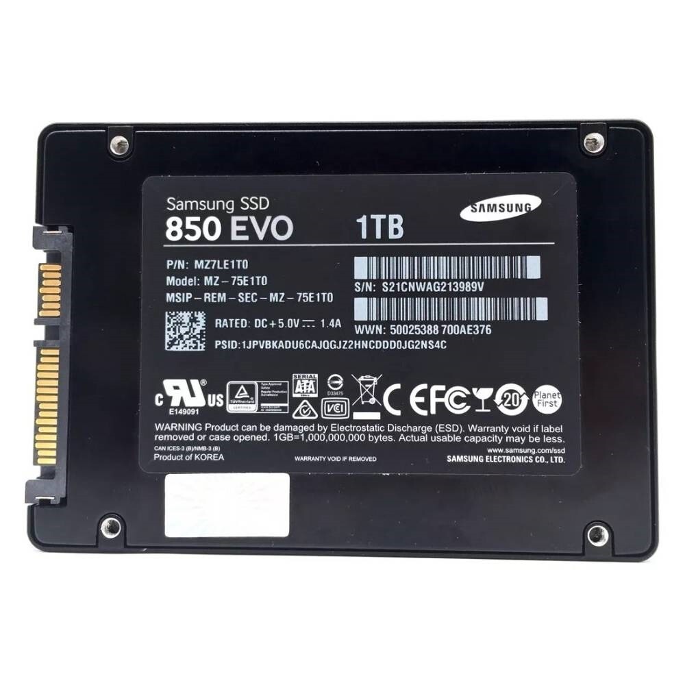 Samsung SATA SSD 1TB 850 EVO - Internal Ssd Samsung 850 Evo Ssd