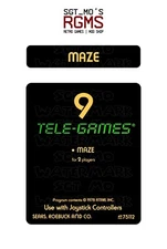 Atari 2600/Sears Tele-Games Replacement Label -  Maze