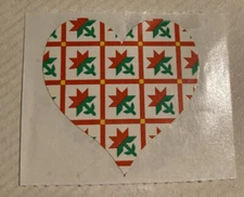 Vintage 1980’s Mrs. Grossmans sticker heart w red and green flowers