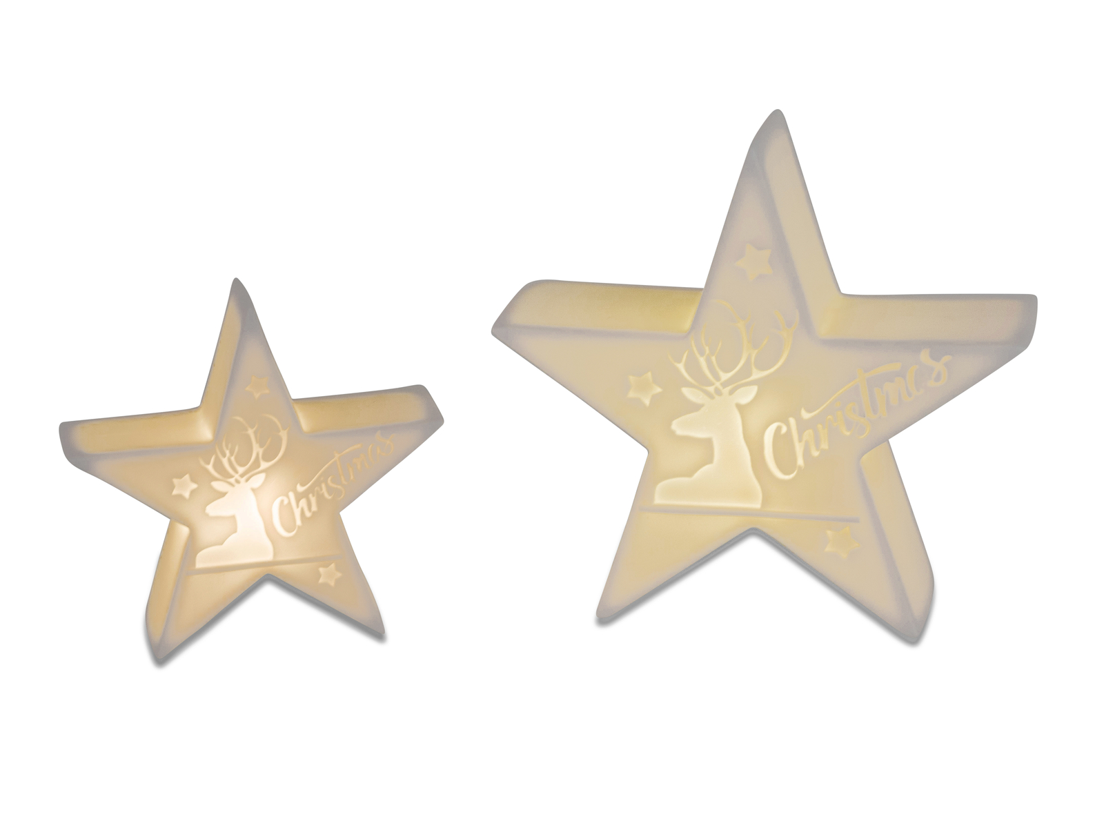 Thumbnail - Led Dekoobjekt Stern Christmas D. 12cm Weiß Aus Porzellan Formano W24