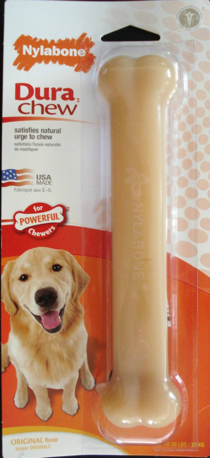 Nylabone Dura Chew Tough Strong Dog Bone Toys Chicken, Bacon original