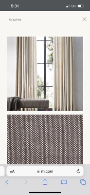 Restoration Hardware Outdoor Perennial Performance Texture Graphite Drapery