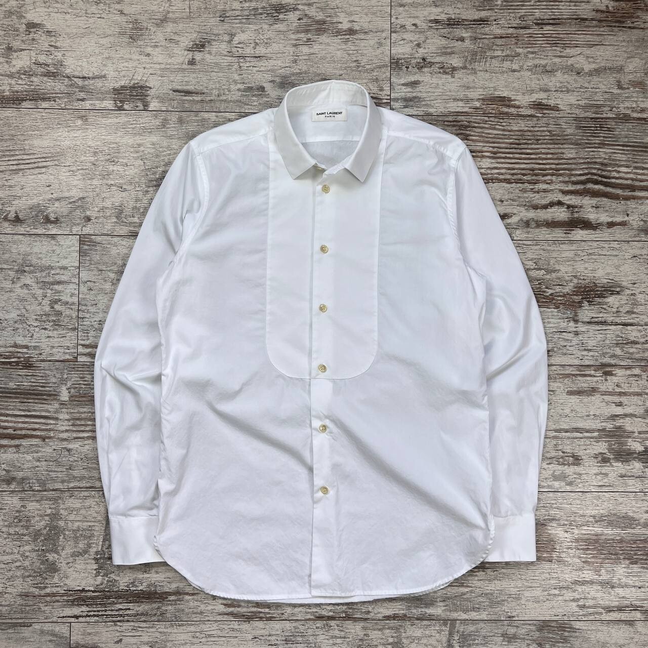 Camicia da uomo bianca Saint Laurent Paris taglia 39 15