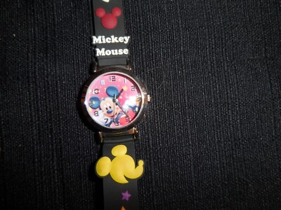 J-AXIS Mickey Mouse Watch Black with Silicone Band with Mickeys on it  J14