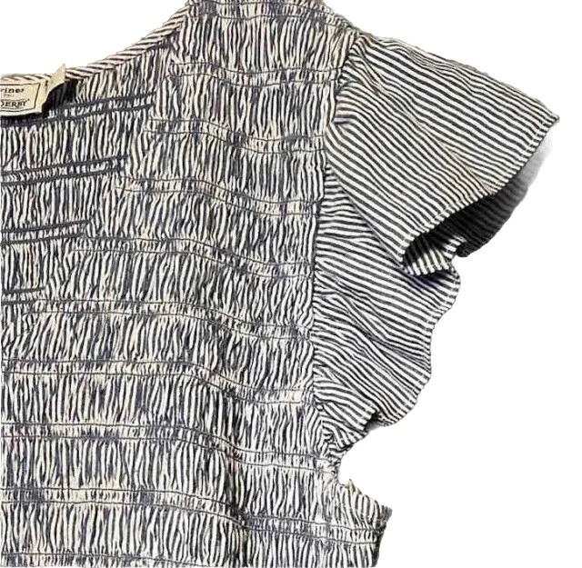 Платье Vineyard Vines 148th Kentucky Derby со сборками ярусная полоса MIDI мягкое синее L - Изображение 4 из 4