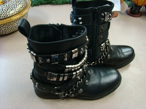 spiked leather boots
