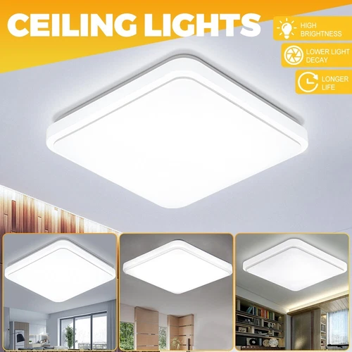 Modern Square LED Dimmable Ceiling Lamp Bathroom Bedroom Kitchen Panel Down Lamp - Picture 10 of 28