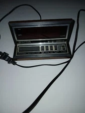 Vintage Digital Alarm Clock SPARTUS 1140 Apollo MCM Faux Wood-Red LED Works!