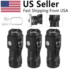 3PCS Mini LED Flashlight Super Bright Tactical Flashlight w/ Tail Magnet Clip
