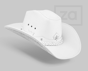 white leather cowboy hat