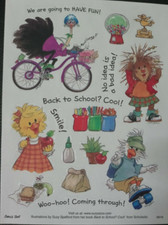 SUZY'S ZOO "BACK TO SCHOOL COOL " STICKER SHEET 9916