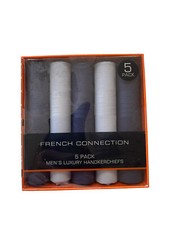 French Connection Men's Luxury Handkerchiefs 5 Packs Solid Blue