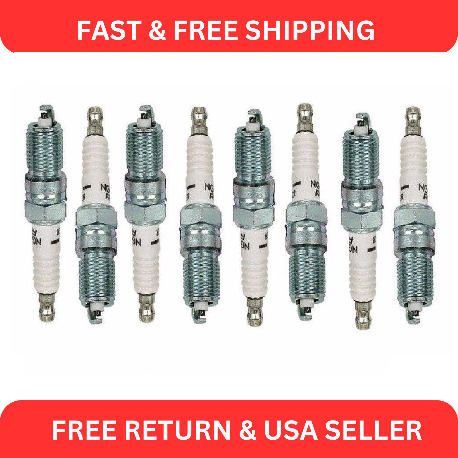 8 -Fits FORD NGK 3951 TR55 Spark Plug V-power