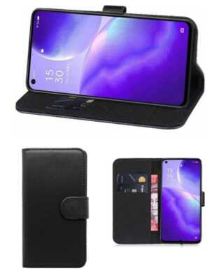 Schwarze Flip Leder Geldbörse Buch Seitenhülle Cover für Sony Xperia Experia Handys