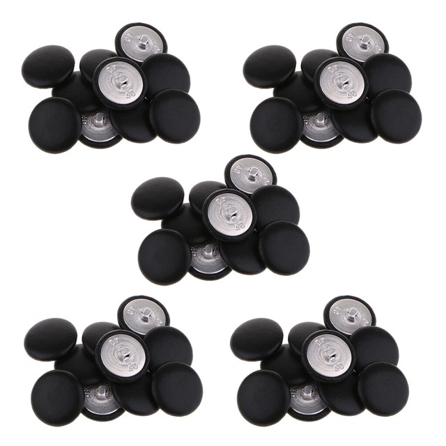 50Pcs Faux Leather Covered Buttons Upholstery Knitting DIY Handcrafts Black eBay