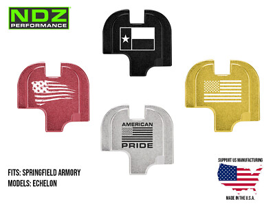 for Springfield Echelon Slide Cover Back Plate Aluminum Engraved U.S. Flags
