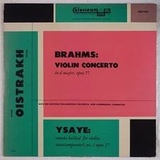  BRAHMS: Violin Concerto OISTRAKH Colosseum CRLP 150 Vinyl LP 