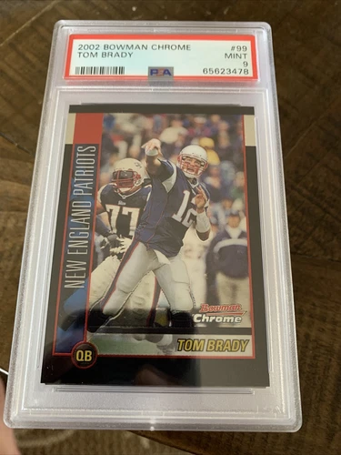 TOM BRADY HOF 2002 Bowman Chrome #99 Patriots PSA 9 MINT
