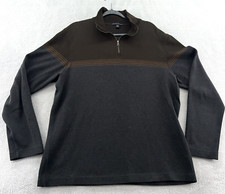 Banana Republic Sweater Mens Size XL Brown/Grey Full Sleeve 100 Cotton 1/4 Zip