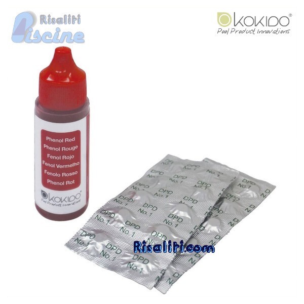 RICARICA REAGENTE PH (LIQUIDO) + CLORO (PASTICCHE DPD1) PER KIT ANALISI KOKIDO
