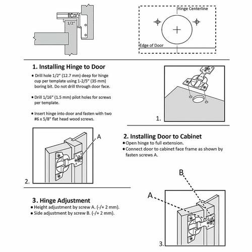 Sovrapposizione Cerniera Compatta Armadio Soft Close Face Frame 105° Acciaio Inox USA Lotto - Foto 4 di 18