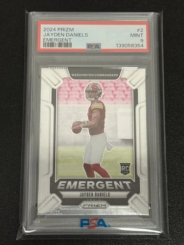 2024 Panini Prizm PSA 9 Emergent  Rookie Jayden Daniels #2 (RC) Commanders 📈🔥