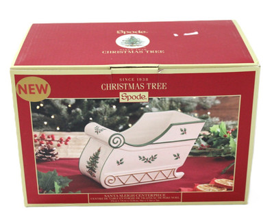 Spode Christmas Tree Santa Sleigh Centerpiece NIB