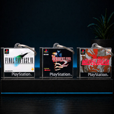 PS1 Mini Game Case Schlüsselanhänger Auswahl | Gaming Keychain Geschenk