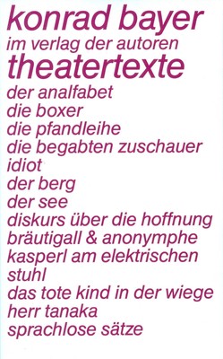 Konrad Bayer Theatertexte