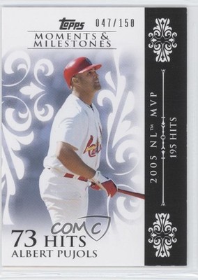 2008 Topps Moments & Milestones 47/150 Albert Pujols (2005 NL MVP 195 Hits) 00ah