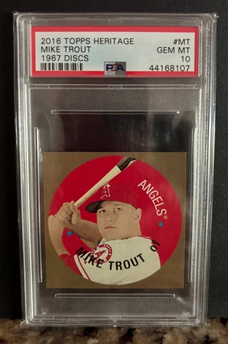 2016 Topps Heritage 1967 Discs Mike Trout #67TDC-MT PSA 10 GEM MT LA ANGELS RUC
