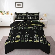 Erosebridal American Flag Comforter Set Full For Boy Teen Armygreen Camouflage