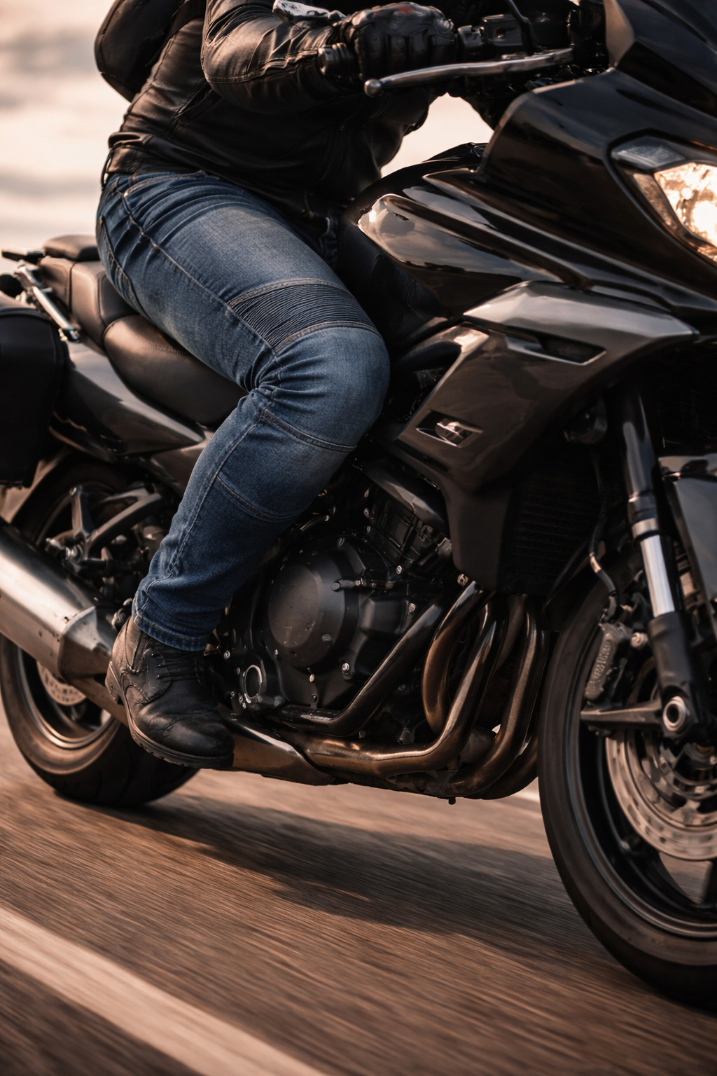 Pantalon jean moto renforcé homme femme avec protections genoux