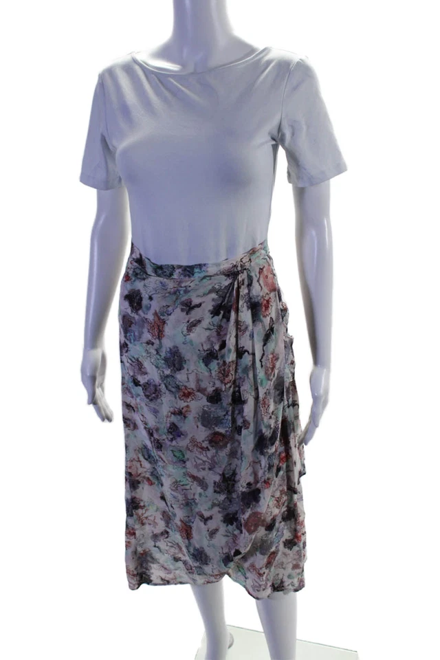 IRO Womens Floral Print Ruffled Hem Pleated Multicolored Skirt Size EUR 38 - Image 2 of 4