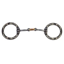 AI HILASON Steel Dogbone Ring With Floral Engraved Horse Bit 5" Mouth RS 70MM