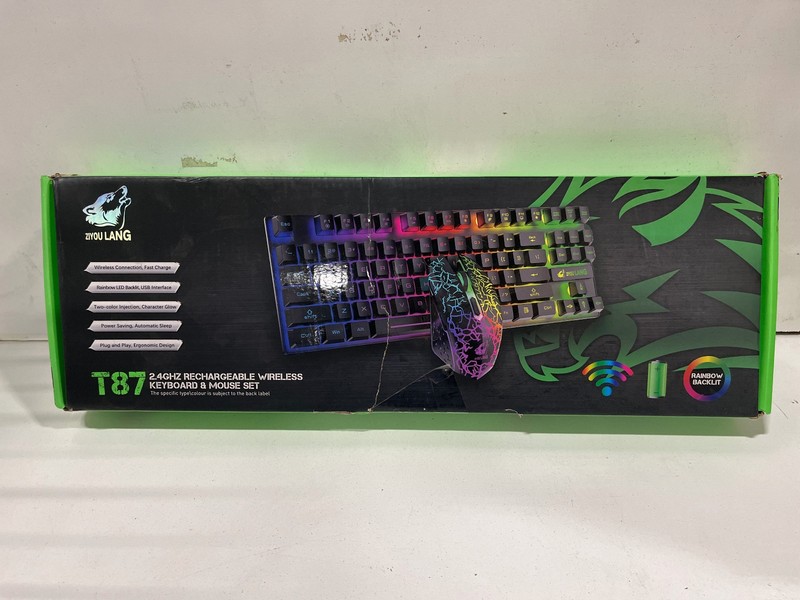 Ziyou Lang T87 Blue Rainbow Backlight Wireless Charging Keyboard - PARTS