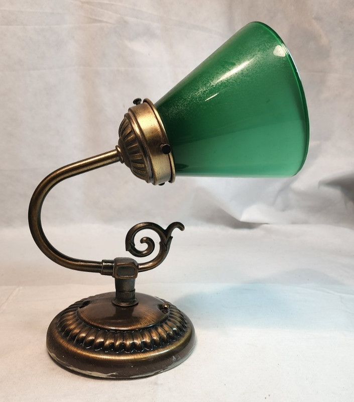 Vintage Wall Sconce lamp with Green glass Shade