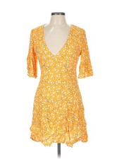 Minkpink Women Yellow Casual Dress L