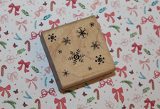  CUTE HOLIDAY CARD Red Rubber Stamp Holidays Snow SNOWFLAKES Snowflake WINTER
