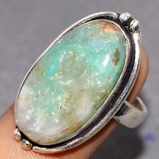 925 Silver Plated Chrysoprase Ring US 10 Best Gift For Women GW