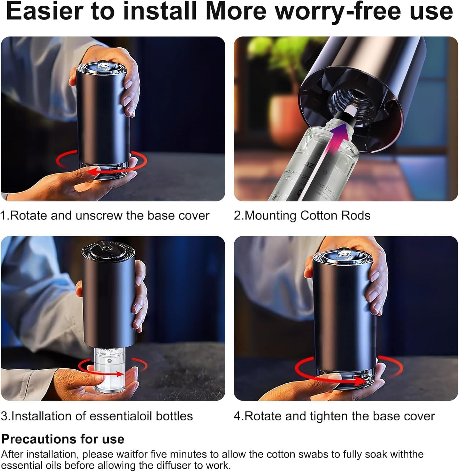 2 Packs Essential Oil Refill for Smart Car Air Freshener, 3.5OZ Car Diffuser Ref